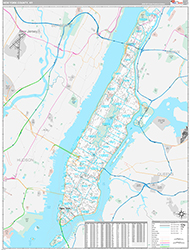 New York County Wall Map Premium Style 2026